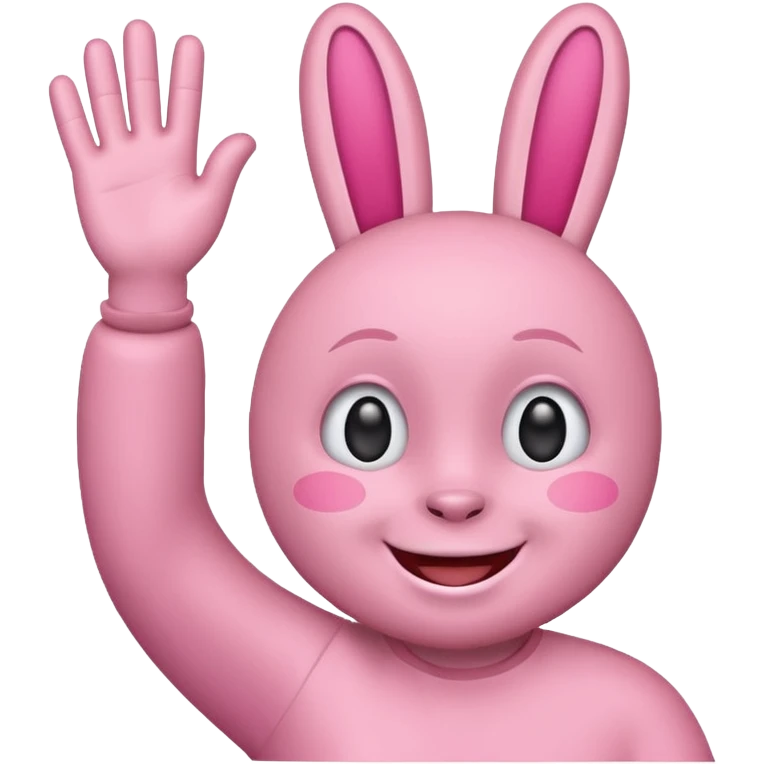 Labubu smiling character waving emoji