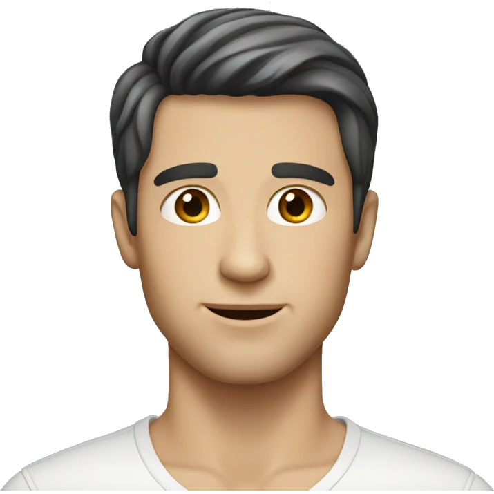 white guy with short dark hair emoji