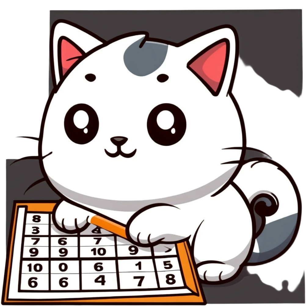 cat playing sudoku emoji