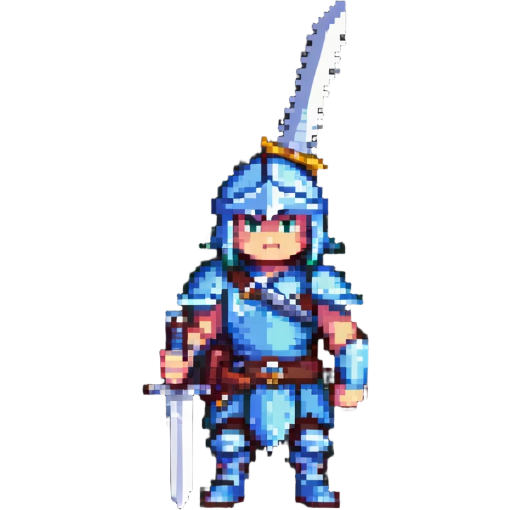 retro fantasy warrior with sword emoji
