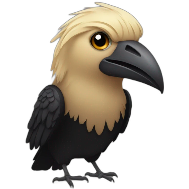 crow with blond hair emoji