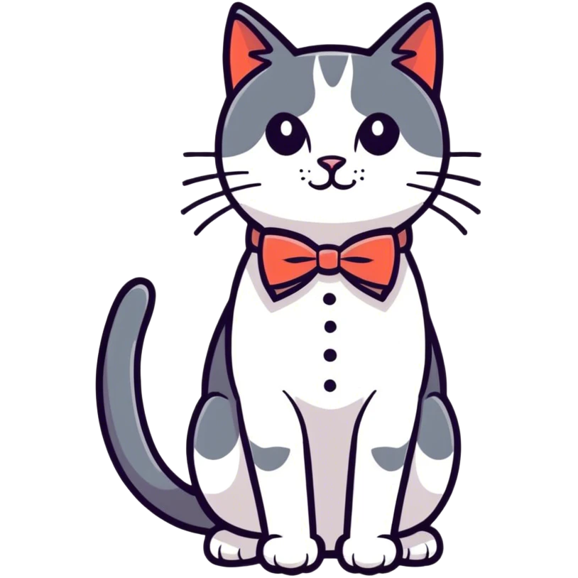 elegant cat in bow tie emoji