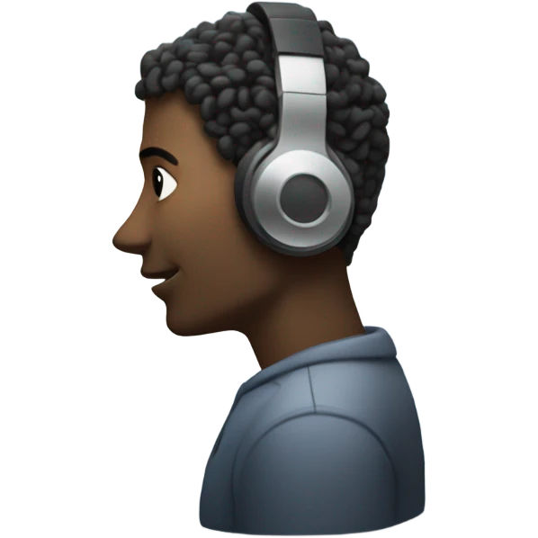 man connected with neural network codes from behind emoji