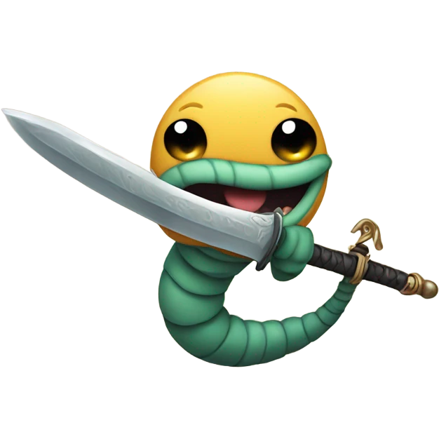 Worm holding sword emoji