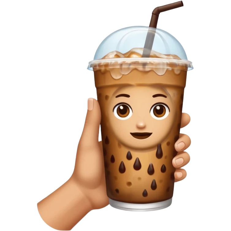 Hand holding a ice coffee  emoji