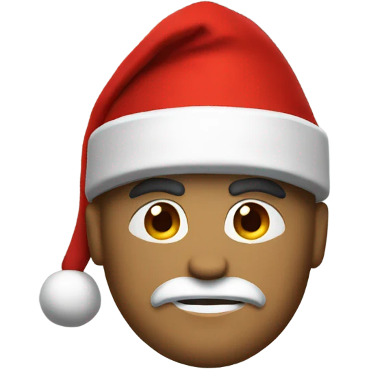 white spartan male wearing red santa hat emoji
