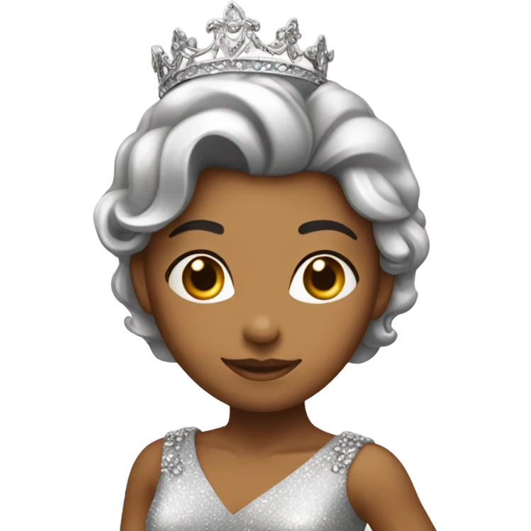 princesa de vestido plateado emoji