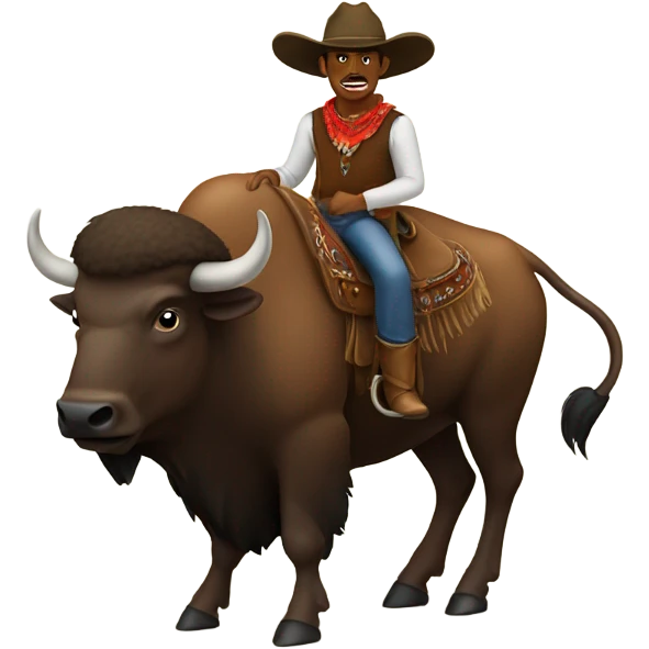 Cowboy riding bison emoji