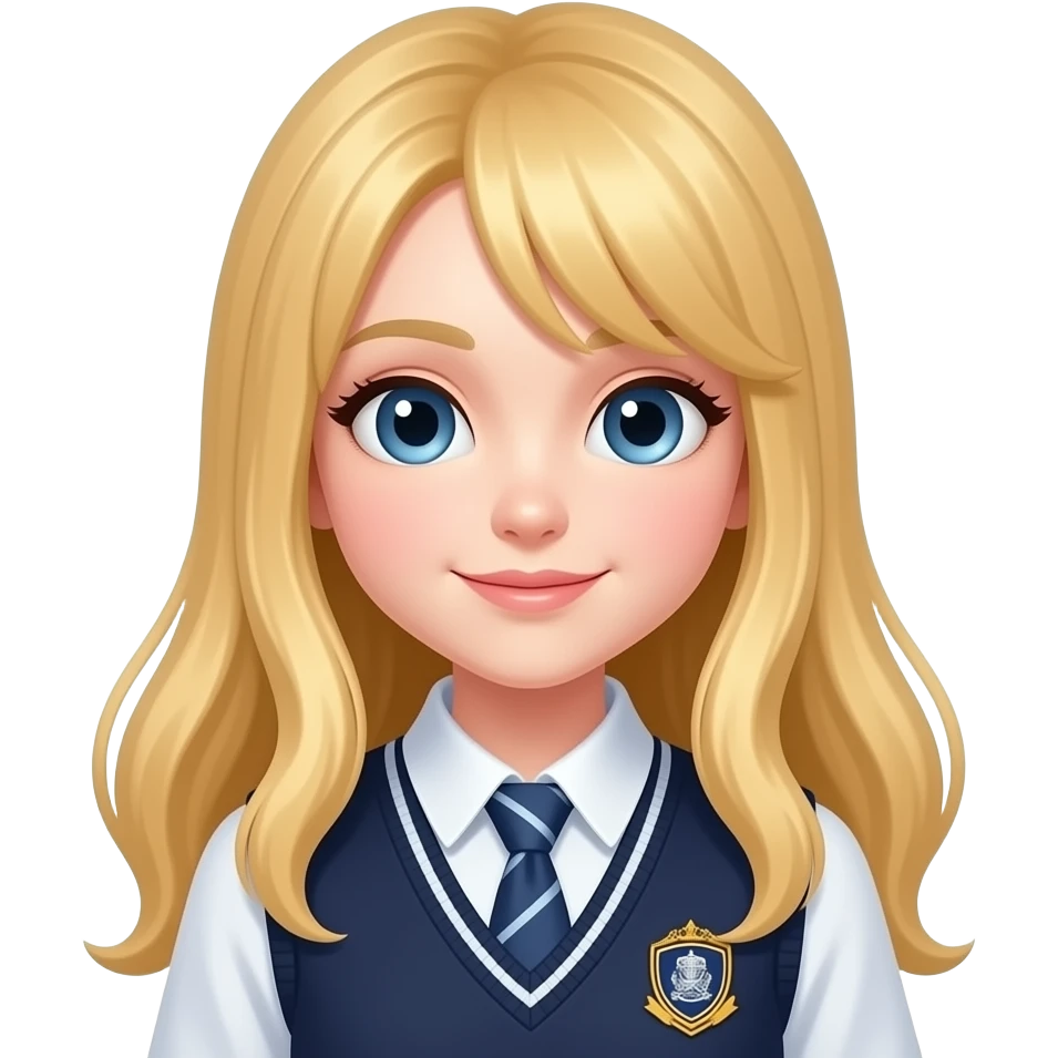 chica rubia con uniforme sin gorro emoji