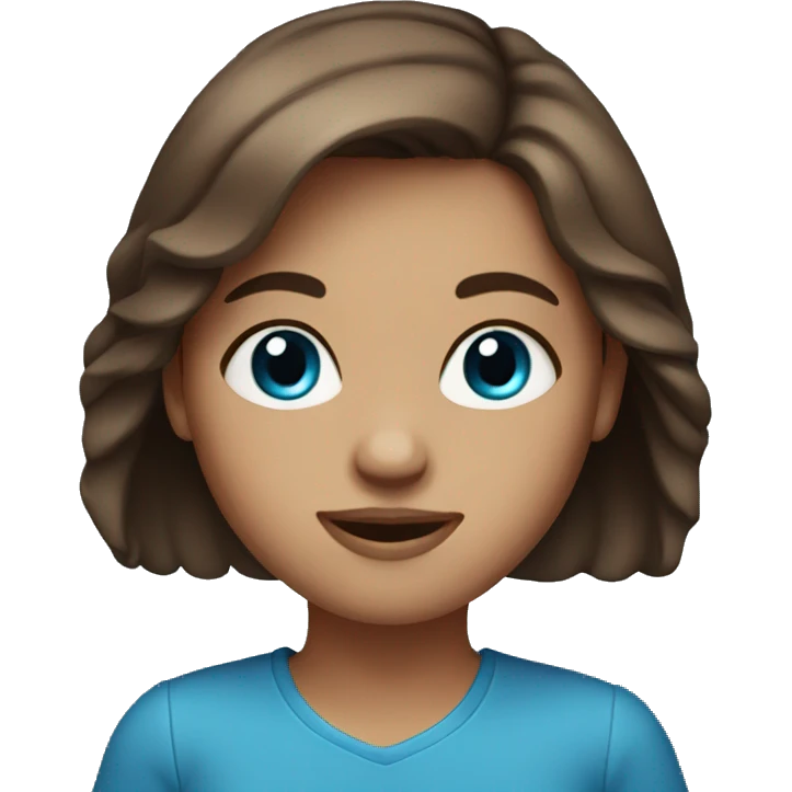 brown hair girl with blue eyes emoji