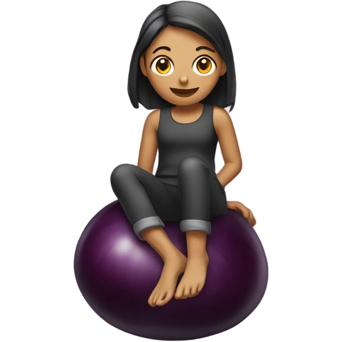 Girl sitting on eggplant emoji