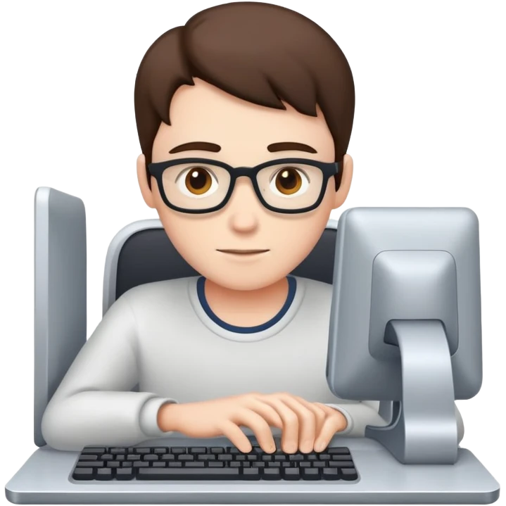 Person typing on a computer emoji