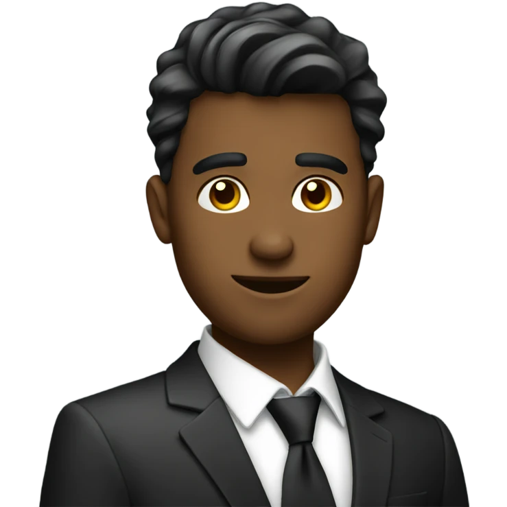 formal young man with phone emoji