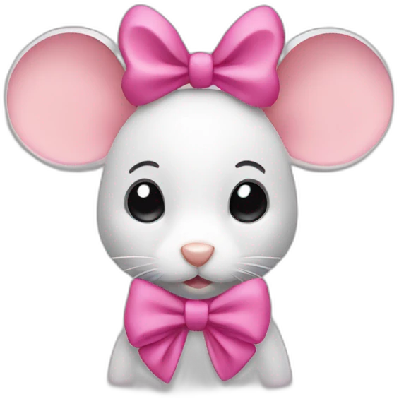 mouse with pink bow emoji