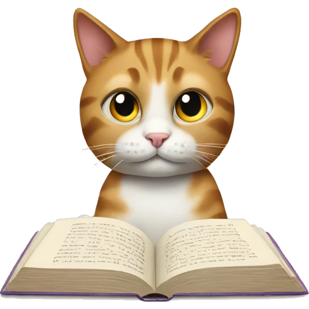 Cat reading  emoji