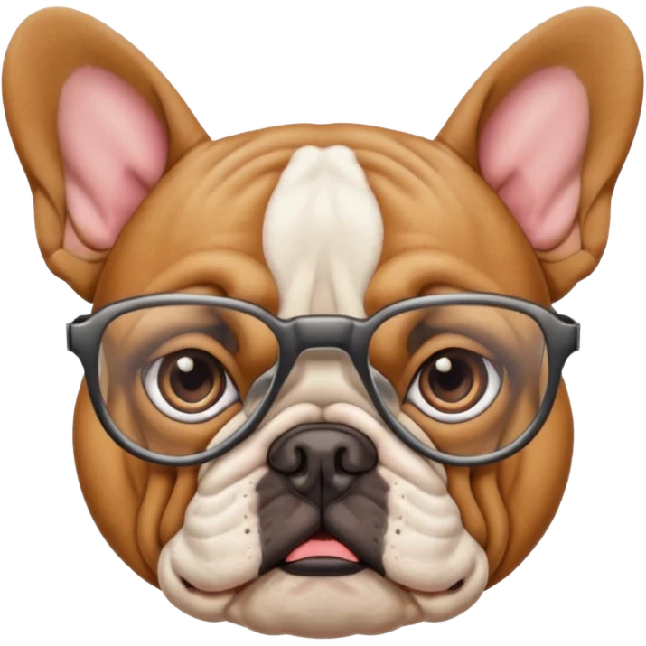 Frenchie bulldog with glasses  emoji