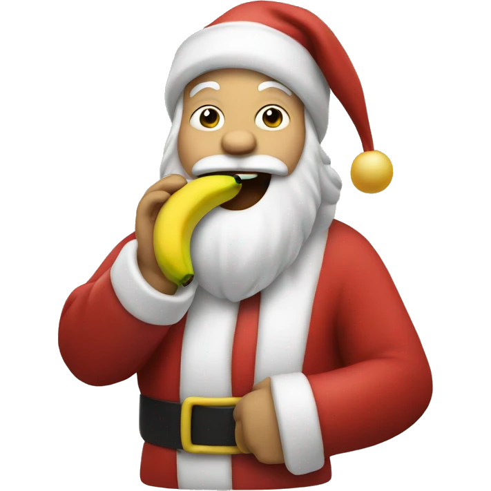 Santa eating a banana emoji
