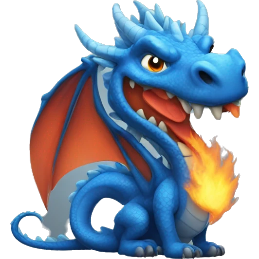 blue fire dragon emoji
