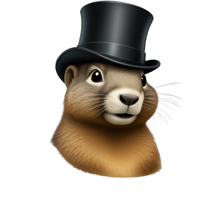 Marmot with top hat emoji