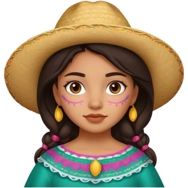 mexican cute girl painted face emoji