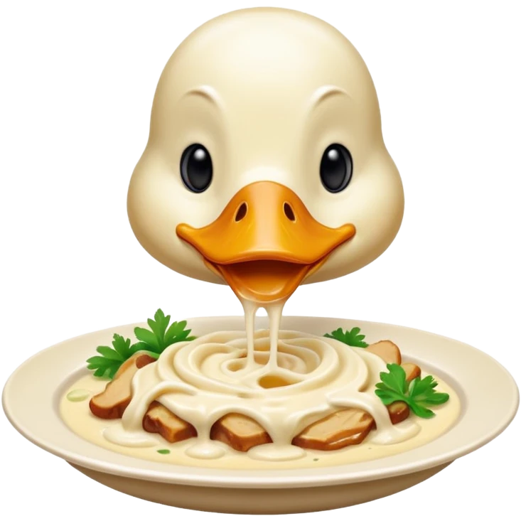 duck eating Alfredo  emoji