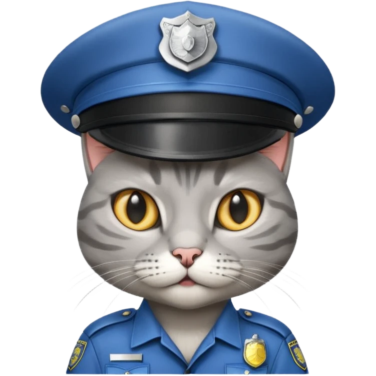 grey cat police emoji