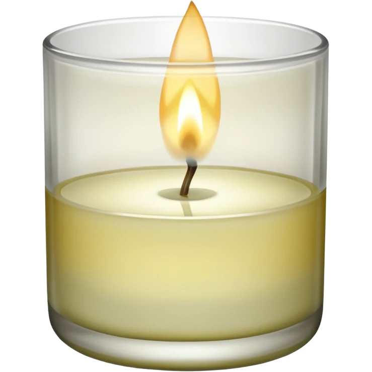 White tea candle in glass emoji