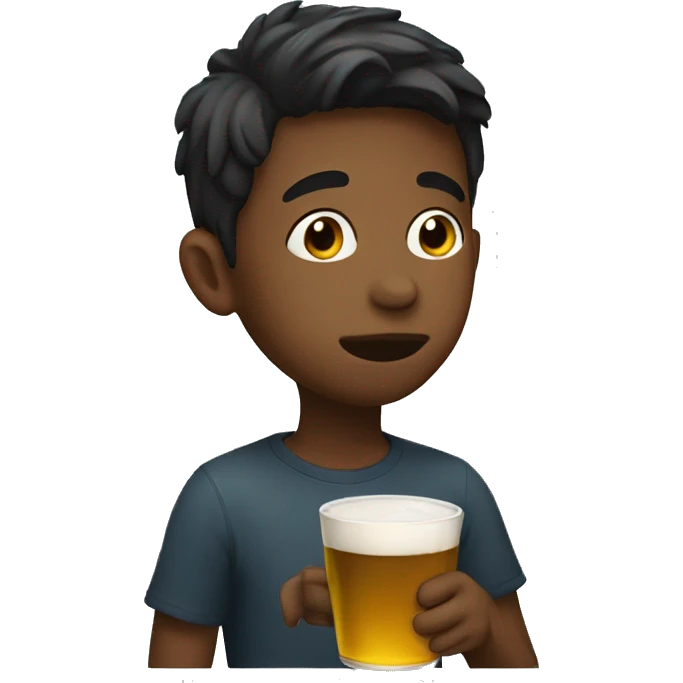 A boy drinking  emoji