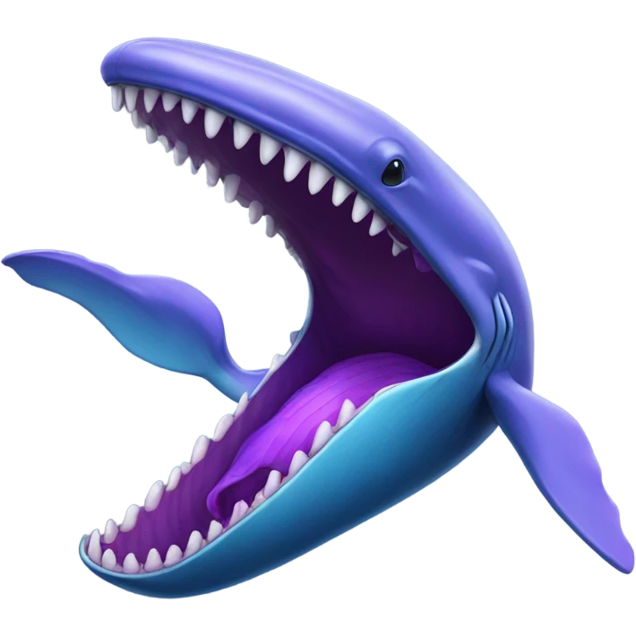 Blue whale purple, open mouth emoji