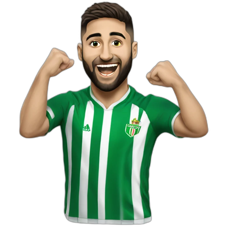 Hiperrealist nabil fekir celebration goal with betis tshirt emoji