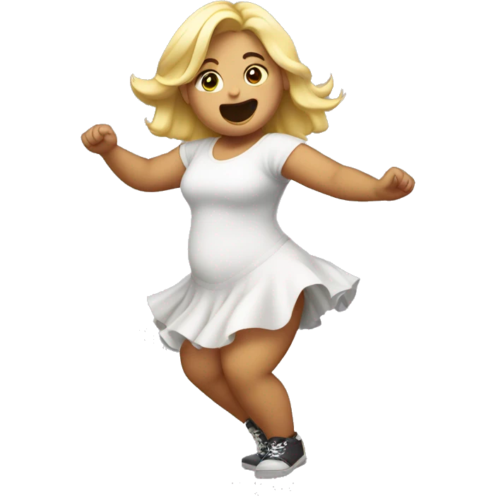 Blond chubby girl dancing emoji