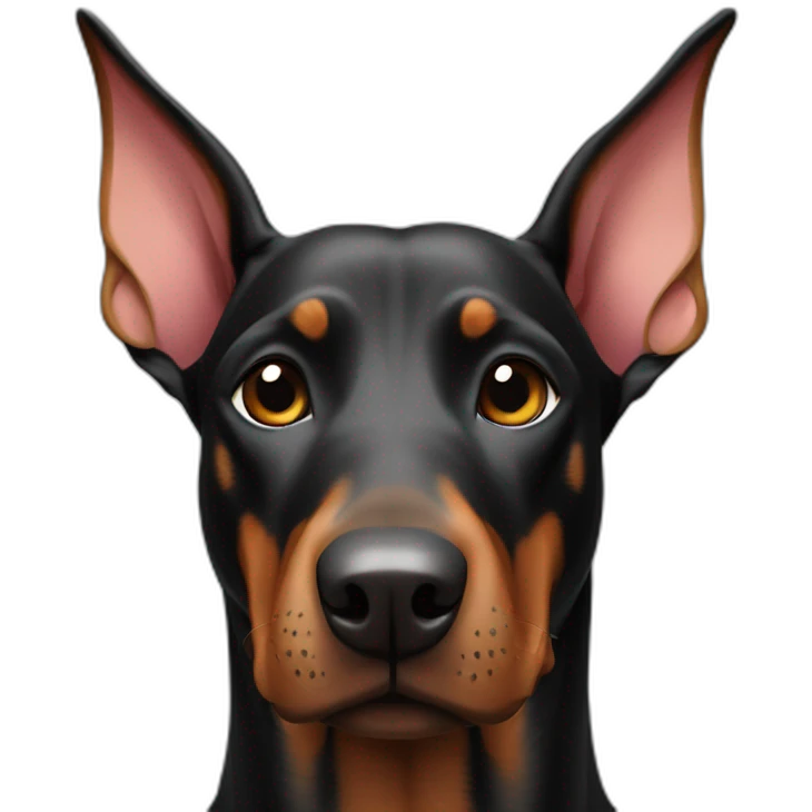 Doberman with heart emoji