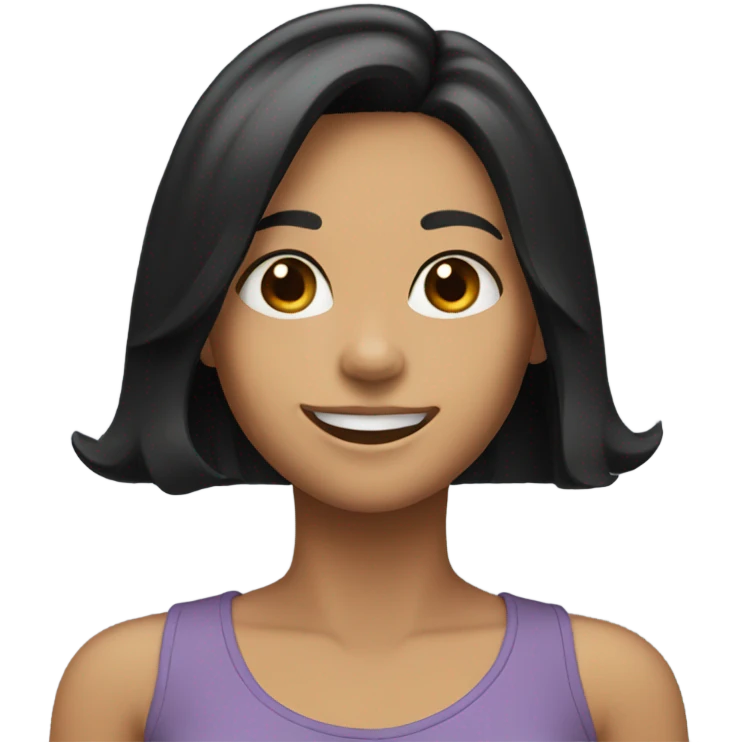 smiling girl with black hair emoji