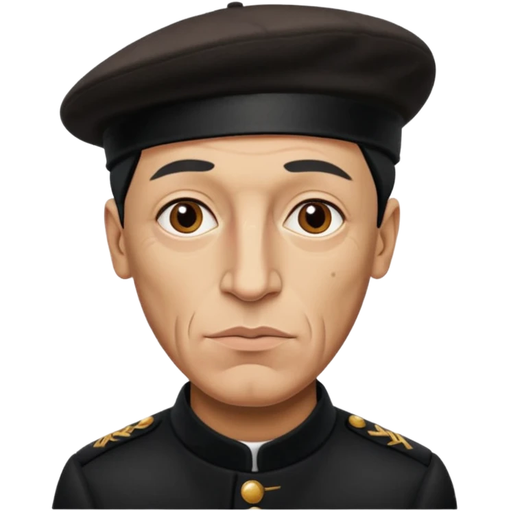Pablo Picasso wear black berret hat emoji