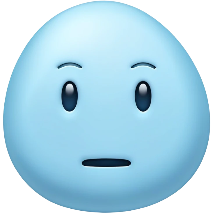 abstract irregular light blue shape, absolutely no facial features, no eyes, no mouth, purely abstract color blob emoji