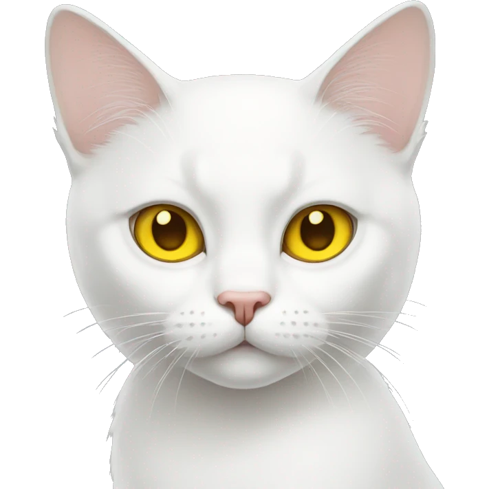 white cat with yellow eyes emoji