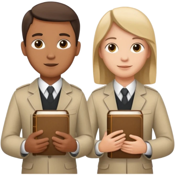 two missionaries with a bible emoji