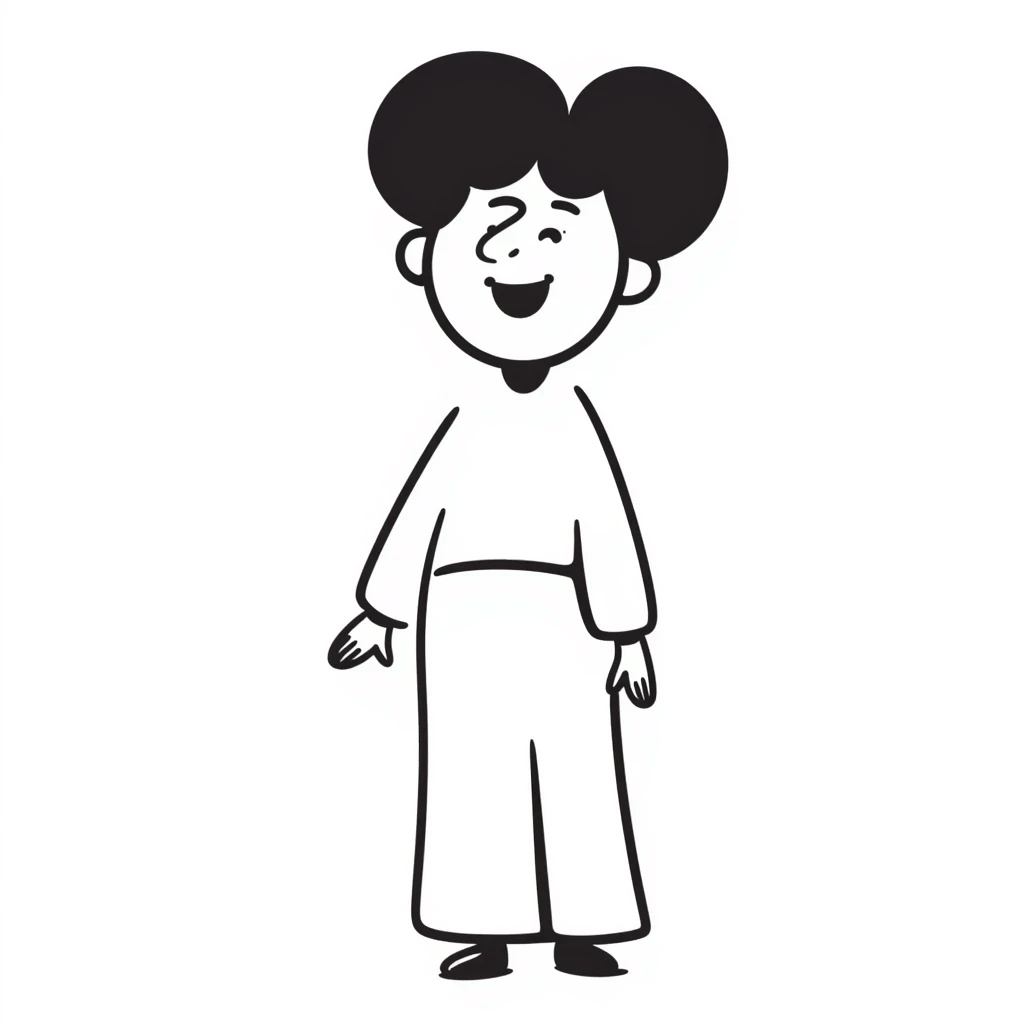 simple doodle of a person with a smile emoji