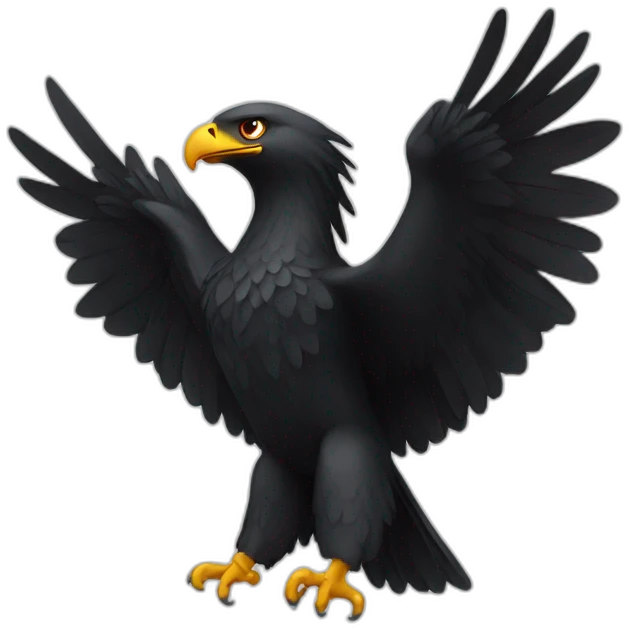 black eagle with open wings emoji