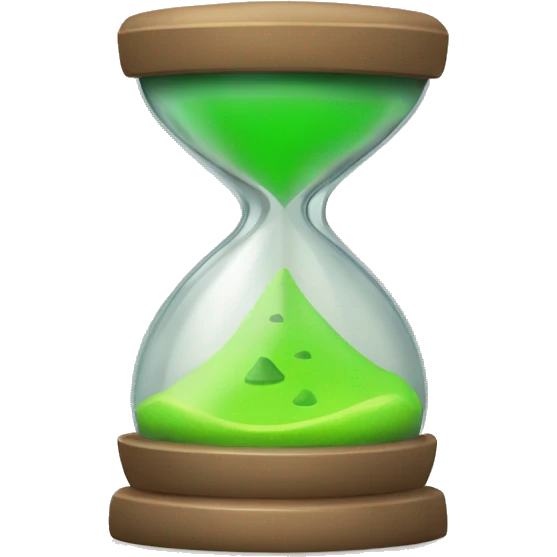 sand timer with green sand  emoji