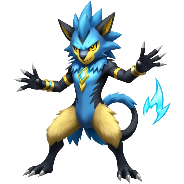 Shiny Epic Badass Manectric-Luxray-Zeraora-hybrid (Full body) emoji