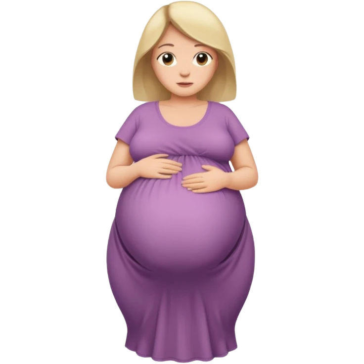 very heavily pregnant overdue woman with very large belly  emoji