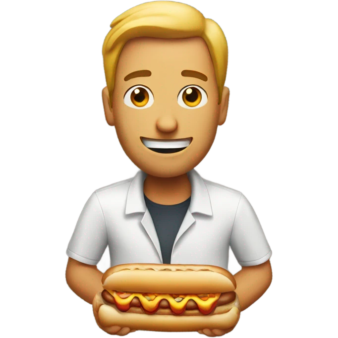 A man reading a hotdog  emoji