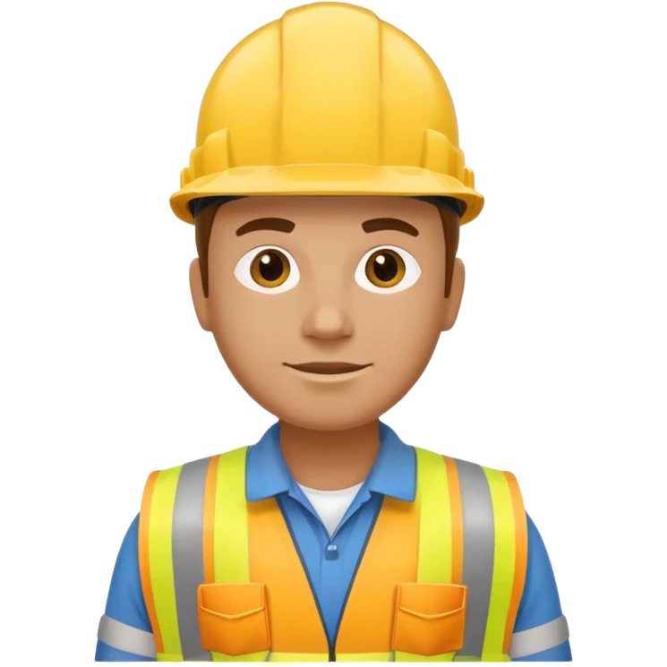 Construction worker in yellow hard hat and vest emoji