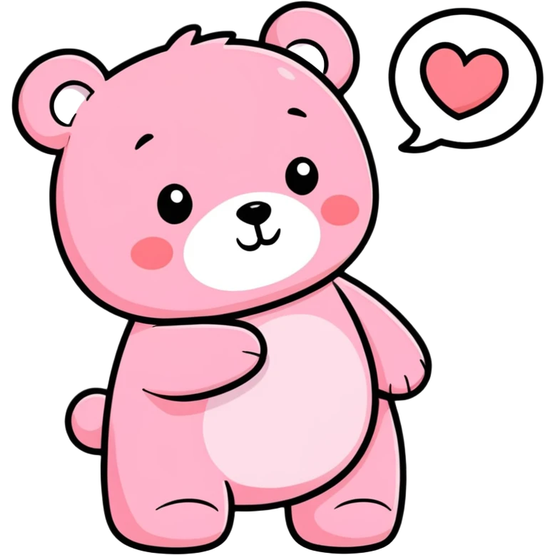 Pink bear sending a kiss emoji