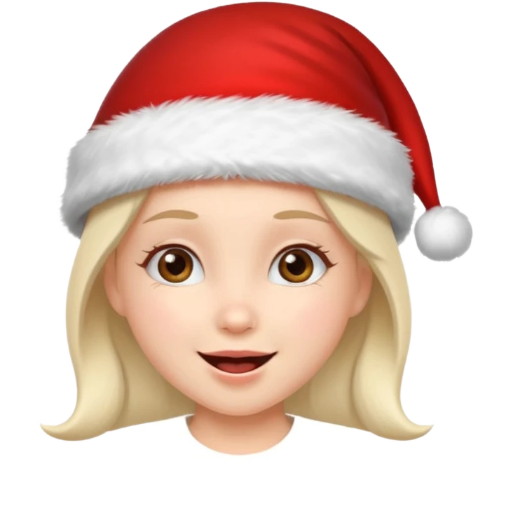 holiday girl mood wearing santa hat emoji
