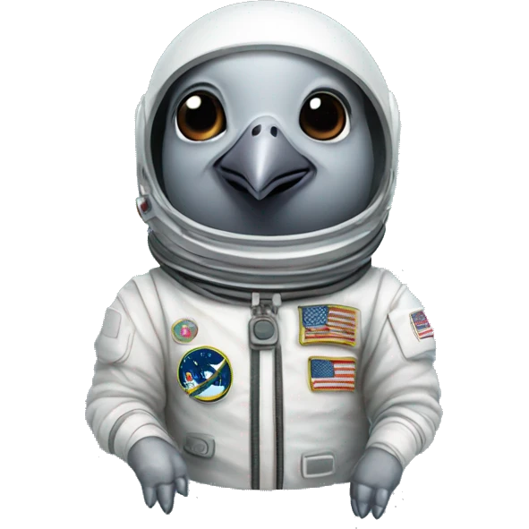 pigeon astronaut in space suit emoji