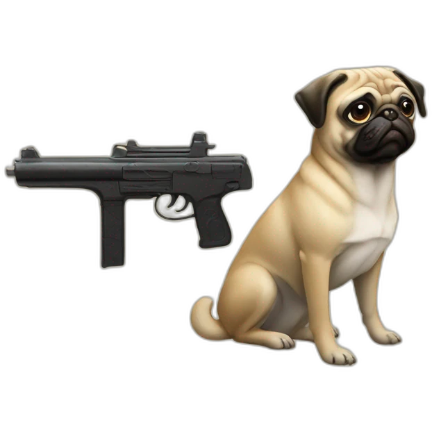 dog-pug-with-gun-and-girl-with-gun-together emoji