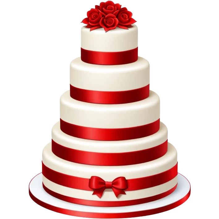 Bright red wedding cake, three tiers, completely red with no white or other colors emoji