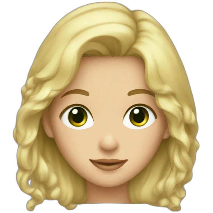 Blond green eyes girl with lan coat emoji